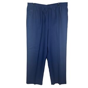 Alfred Dunner Navy Blue Pull On Elastic Waist Trousers Women's Size‎ 16 NEW